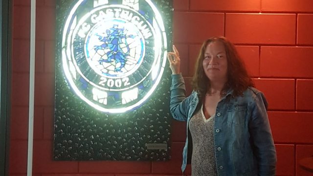 Kunstwerk Judith Lang in kantine FC Castricum